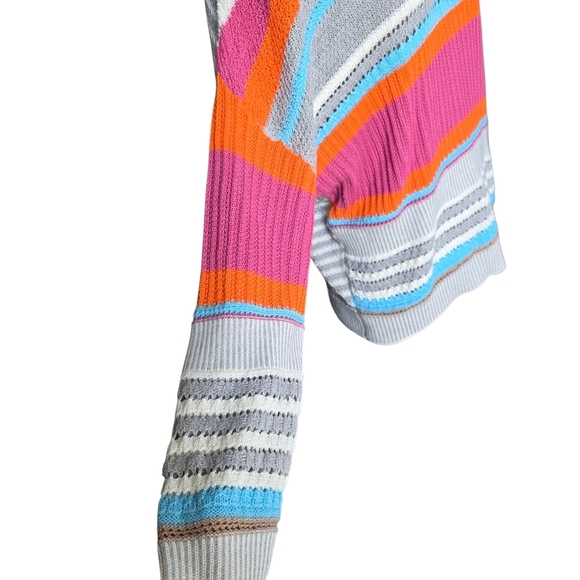 Andree By Unit Color Block Striped Knit Pullover Sweater, Size Small - Picture 5 of 9